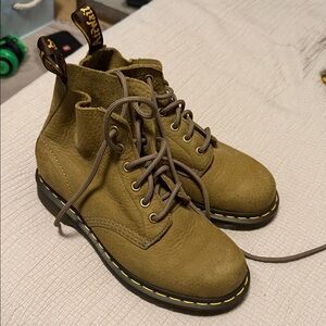 Dr. Martens • Olive Green Leather Boots